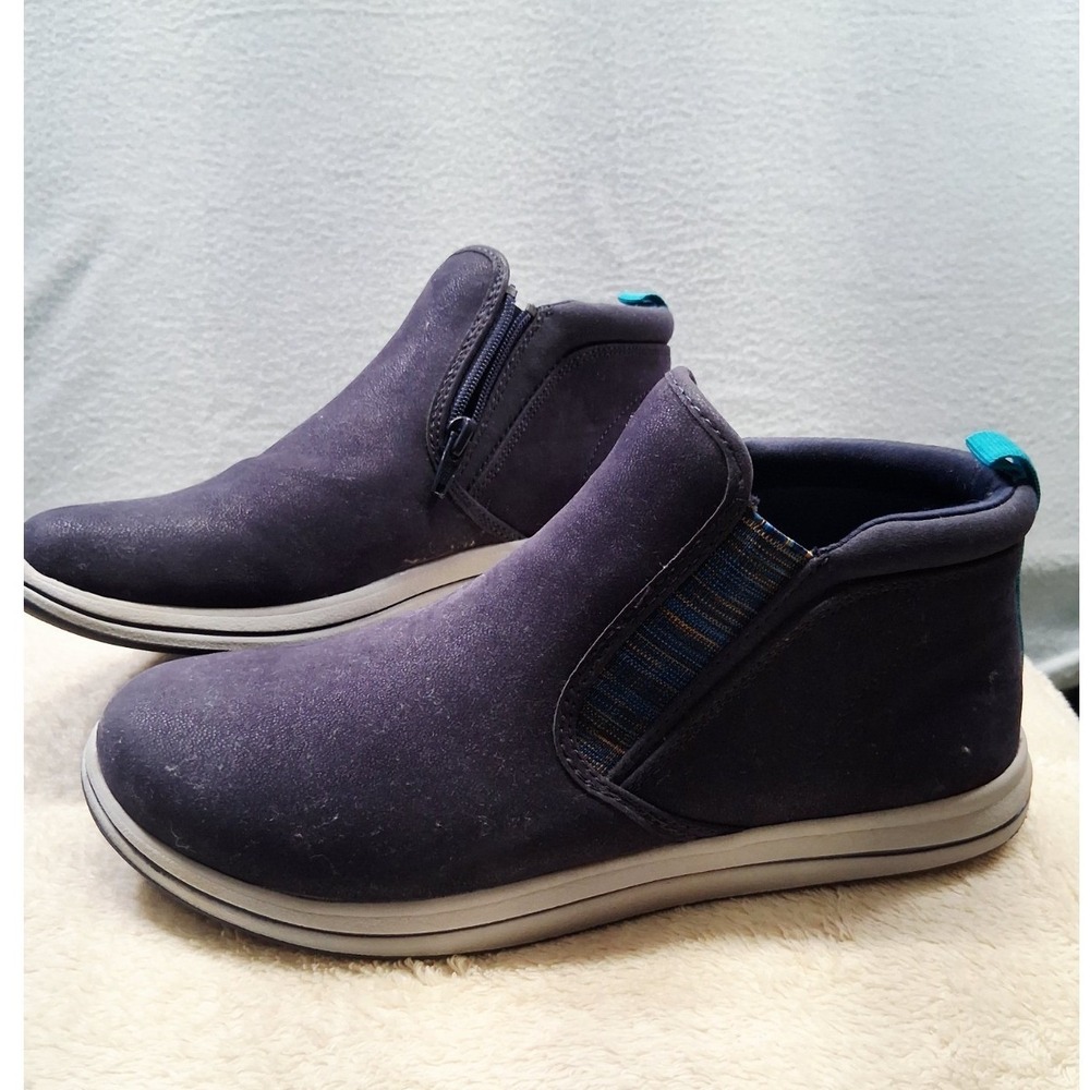 Clark Cloudsteppers Suade High Top Blue Women Shoes Zip Size 7.5 - Picture 6 of 6